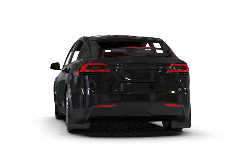 Rally Armor 22-26 Tesla Model X Black UR Mud Flap - Metallic Black Logo - Image 2