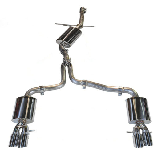 AWE Tuning Touring Edition Exhaust - Quad Tip Polished Silver Tips - Does Not Fit Cabrio for Audi B8 A4