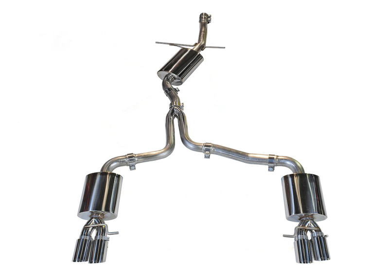 AWE Tuning Touring Edition Exhaust - Quad Tip Polished Silver Tips - Does Not Fit Cabrio for Audi B8 A4