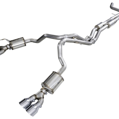 Alternative view of AWE Tuning Exhaust System w/ 5in Chrome Silver Tips for 2021+ Cadillac Escalade 6.2L 0FG Dual Exit