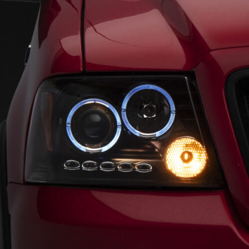 Raxiom for 2004-2008 Ford F-150 Dual LED Halo Projector Headlights- Black Housing (Clear Lens) - Image 3