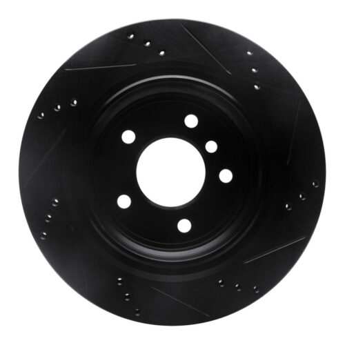 R1 Concepts for 95-99 BMW M3 E36 Right Rear Drilled & Slotted Black Brake Rotor - Image 5