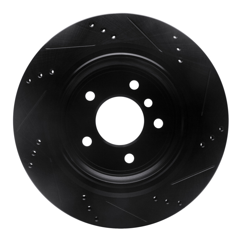 R1 Concepts for 95-99 BMW M3 E36 Right Rear Drilled & Slotted Black Brake Rotor - Image 5