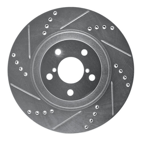 R1 Concepts for 04-25 Scion FR-S Front Left Drilled & Slotted Silver Brake Rotor