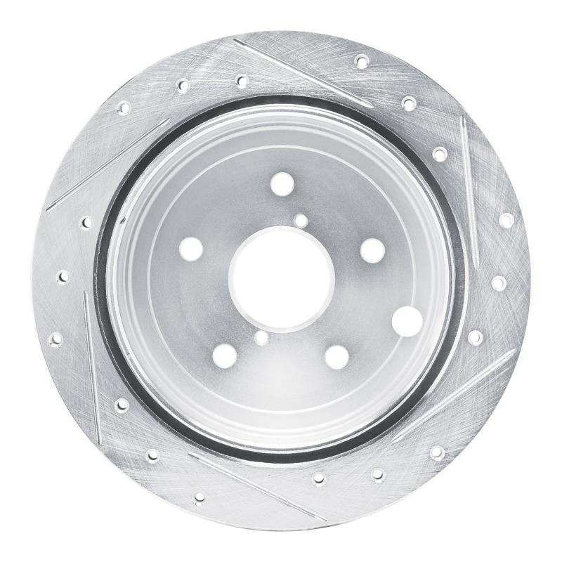 R1 Concepts for 22-25 Subaru WRX Rear Left Drilled & Slotted Silver Brake Rotor - Image 5
