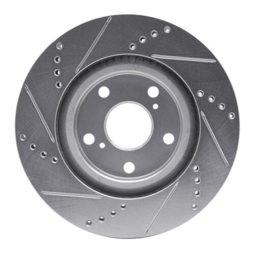 R1 Concepts for 06-20 Lexus ES350 Front Right Drilled & Slotted Silver Brake Rotor - Image 5