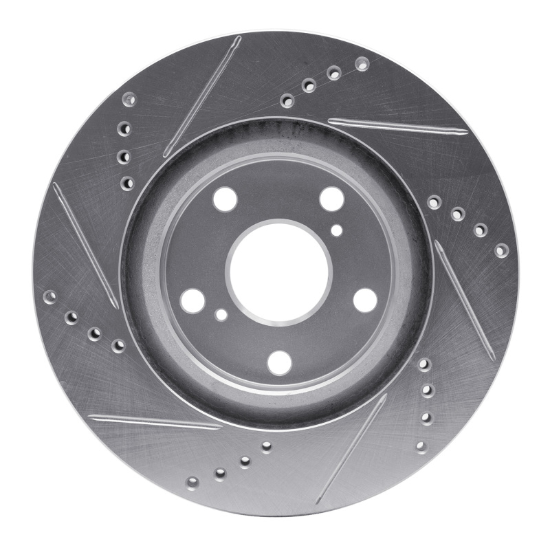 R1 Concepts for 2022-2023 Genesis G70 Front Right Drilled & Slotted Silver Brake Rotor - Image 6