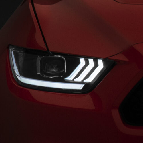 Raxiom for 2015-2017 Ford Mustang GT350 GT500 LED Projector Headlights- Black Housing (Clear Lens) - Image 3