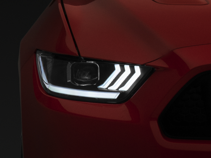 Raxiom for 2015-2017 Ford Mustang GT350 GT500 LED Projector Headlights- Black Housing (Clear Lens) - Image 3