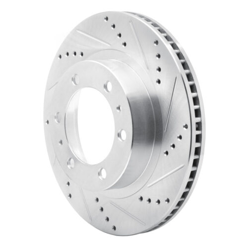 Alternative view of R1 Concepts for 03-23 Toyota FJ Cruiser Front Right Drilled & Slotted Silver Brake Rotor