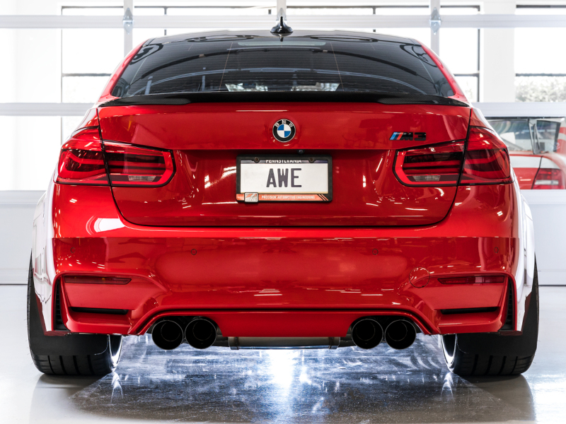 AWE Tuning Track Edition Cat-Back Exhaust - Diamond Black Tips for BMW F8X M3/M4 - Image 10