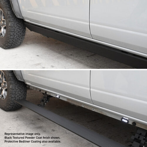 Alternative view of Go Rhino 22-23 Toyota Tundra CrewMax Cab 4dr E-BOARD E1 Electric Running Board Kit - Bedliner Coatng