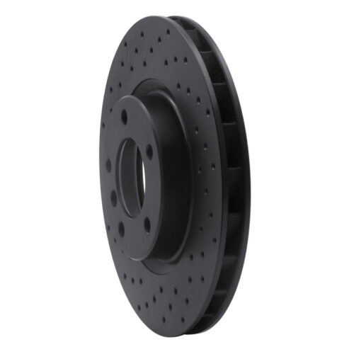 R1 Concepts for 95-99 BMW M3 E36 Right Front Drilled Black Brake Rotor - Image 3
