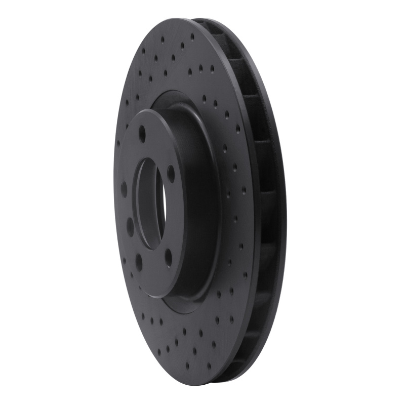 R1 Concepts for 95-99 BMW M3 E36 Right Front Drilled Black Brake Rotor - Image 3