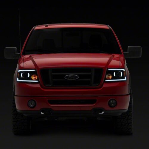 Raxiom for 2004-2008 Ford F-150 Axial Series LED Proj Headlights/Seq LED Bar- Black- Clear Lens - Image 9