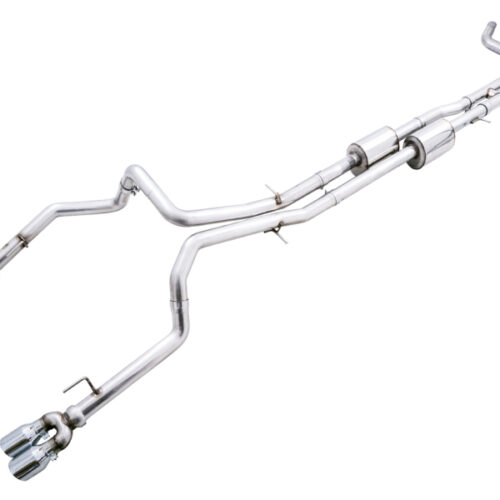 AWE Tuning 4th Gen GM 1500 6.2L 0FG Cat-Back Split Rear Exit (w/ Bumper Cutouts) - Quad Chrome Tips