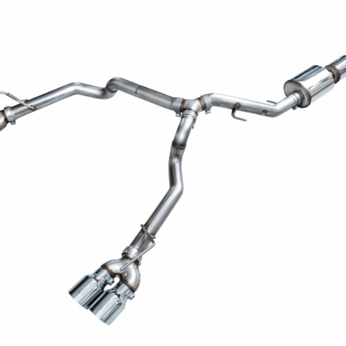 AWE Tuning 2021+ GMC Tahoe/Yukon 5.3L 0FG Split Rear Exit Catback Exhaust - Quad Chrome Silver Tips