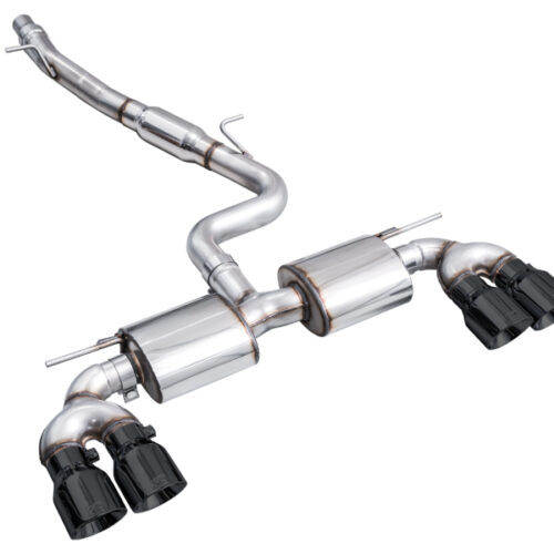 AWE Tuning Touring Edition Quad Exhaust - Diamond Black Tips for MK8 Volkswagen Golf R 3in - Image 8