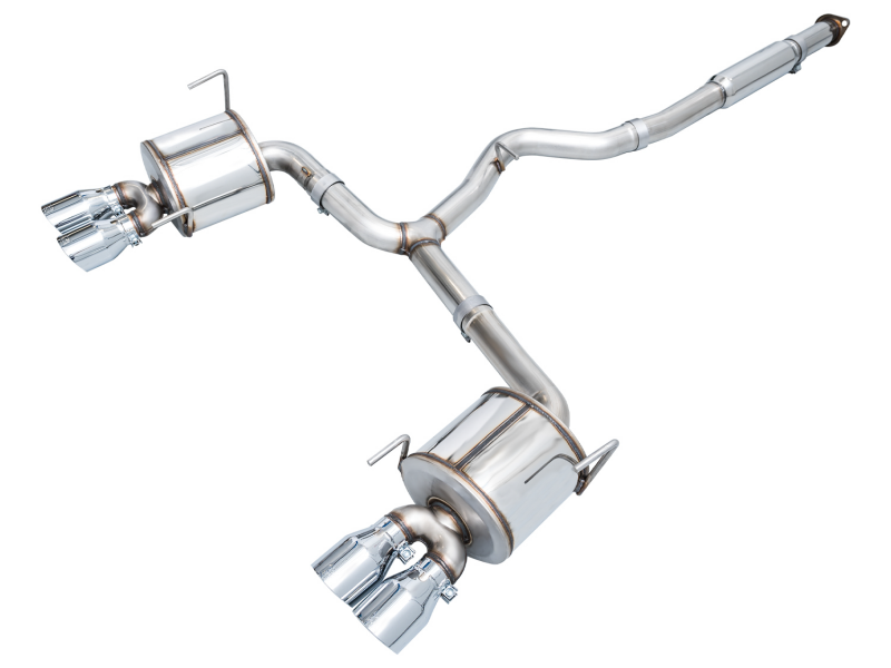 AWE Tuning Touring Edition Exhaust - Chrome Silver Tips for 2022+ VB Subaru WRX