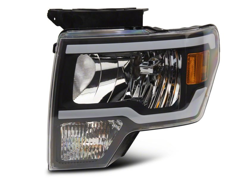 Raxiom for 2009-2014 Ford F-150 Axial Series Headlight w/ SEQL LED Bar- Black Housing (Clear Lens) - Image 5