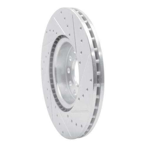 R1 Concepts for 05-25 Audi Q3 Front Left Drilled & Slotted Silver Brake Rotor - Image 4