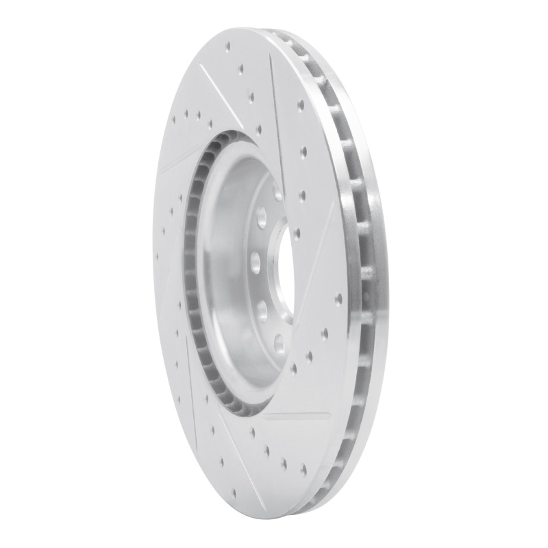 R1 Concepts for 05-25 Audi Q3 Front Left Drilled & Slotted Silver Brake Rotor - Image 4