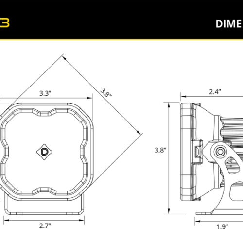 Diode Dynamics 2021 Ford Bronco Sport SS3 LED Ditch Light Kit - White Combo - Image 9