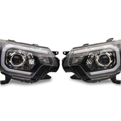 Alternative view of Raxiom for 2012-2015 Toyota Tacoma Axial Series Projector Headlights w/ LED Bar- Black Housing (Clear Lens)