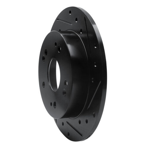 Alternative view of R1 Concepts for 97-15 Acura CSX Rear Right Drilled & Slotted Black Brake Rotor