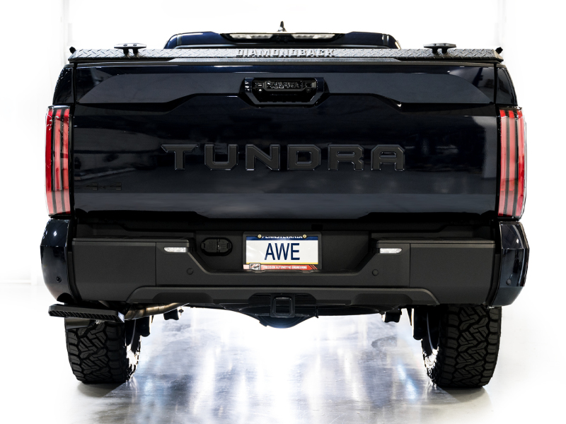 AWE Tuning 0FG Exhaust for 3rd Gen Toyota Tundra - Dual Diamond Black Tips - Image 5