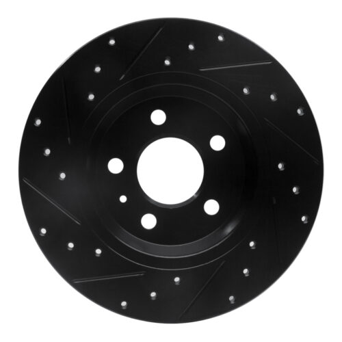R1 Concepts for 09-25 Audi A4 Rear Right Drilled & Slotted Black Brake Rotor - Image 5