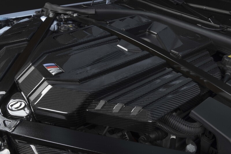 Dinan for 21-27 BMW M2/M3/M4 (G80/G82/G87) Gloss Carbon Fiber Engine Cover w/Matte Accents - Image 8