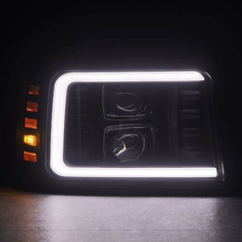 AlphaRex 92-96 Ford F-Series/Bronco LUXX-Series Proj Headlights Blk w/Actv Light SeqSig & SBDRL - Image 3