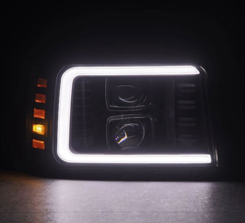 AlphaRex 92-96 Ford F-Series/Bronco LUXX-Series Proj Headlights Blk w/Actv Light SeqSig & SBDRL - Image 3