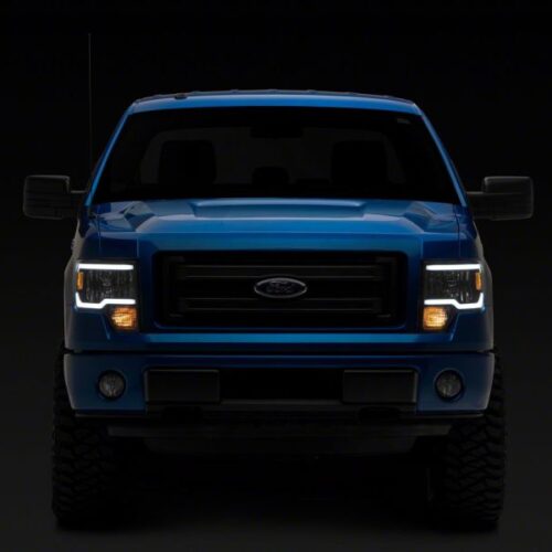 Raxiom for 2009-2014 Ford F-150 Axial Series Headlights w/ LED Bar- Black Housing (Clear Lens) - Image 7