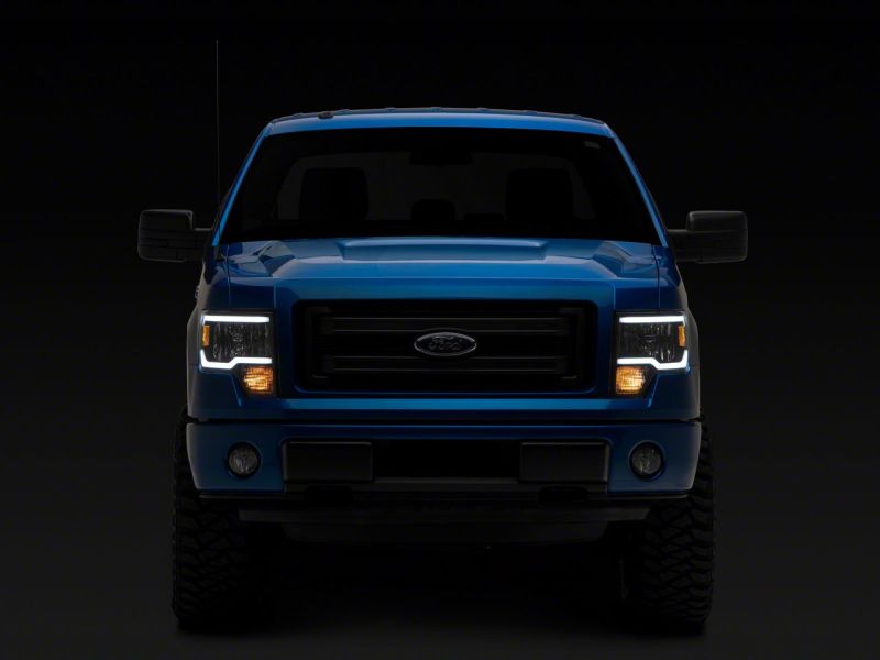 Raxiom for 2009-2014 Ford F-150 Axial Series Headlights w/ LED Bar- Black Housing (Clear Lens) - Image 7