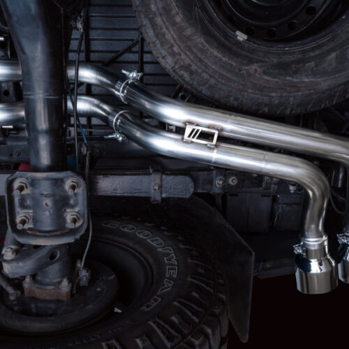 AWE Tuning Cat-Back Exhaust w/ BashGuard - Dual Chrome Silver Tips for 16-22 Toyota Tacoma 0FG - Image 8