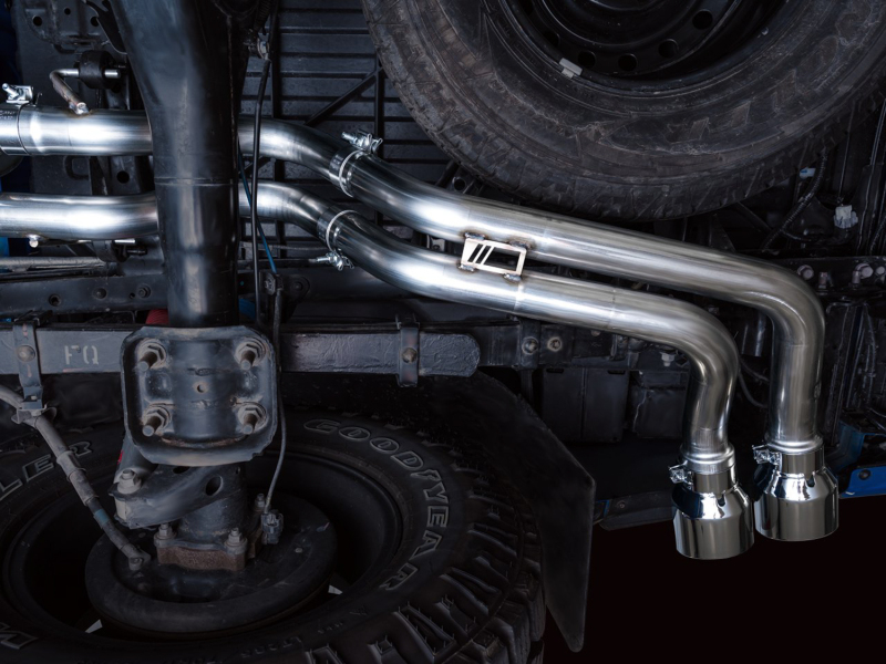 AWE Tuning Cat-Back Exhaust w/ BashGuard - Dual Chrome Silver Tips for 16-22 Toyota Tacoma 0FG - Image 8