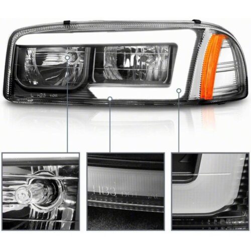 Raxiom for 1999-2006 Chevrolet Sierra 1500 Axial Series LED DRL Headlights- Black Housing- Clear Lens - Image 2