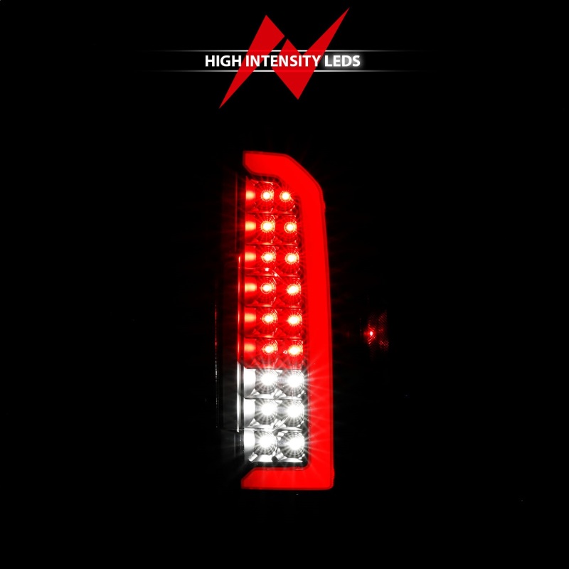 ANZO 15-21 Chevrolet Colorado Full LED Tail Lights w/ Red Lightbar Black Housing Clear Lens - Image 6