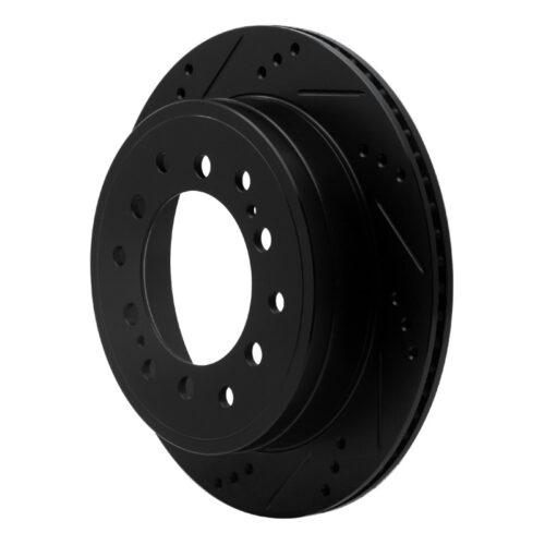 Alternative view of R1 Concepts for 2010-2024 Lexus GX460 Rear Left Drilled & Slotted Black Brake Rotor