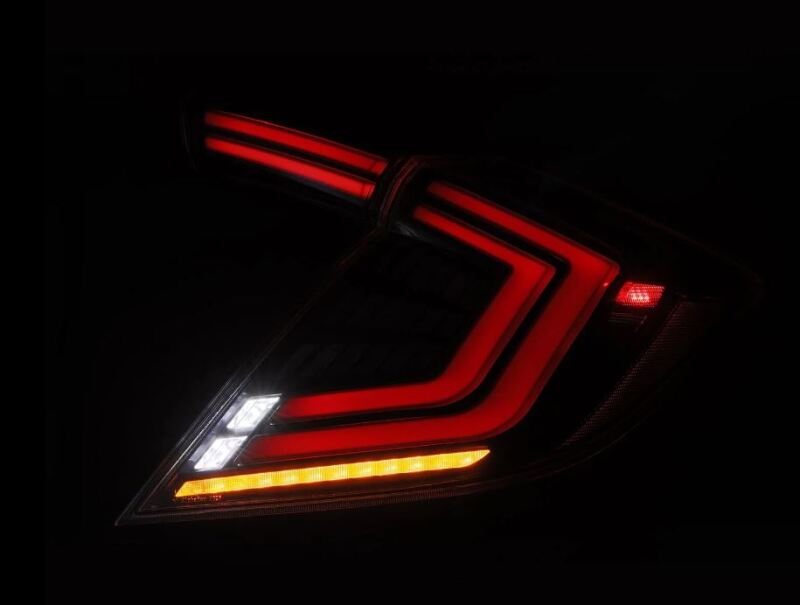 AlphaRex 16-21 Honda Civic Hatchback/ Type-R FK8 Nova-Series LED Tail Lights (Pair) - Alpha Black - Image 6