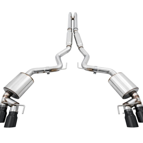 AWE Tuning Cat-Back Exhaust - Touring Edition (Quad Diamond Black Tips) for 2018+ Ford Mustang GT (S550) - Image 4