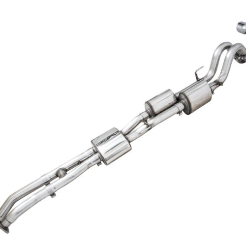 AWE Tuning Cat-Back Exhaust w/ BashGuard - Dual Chrome Silver Tips for 16-22 Toyota Tacoma 0FG