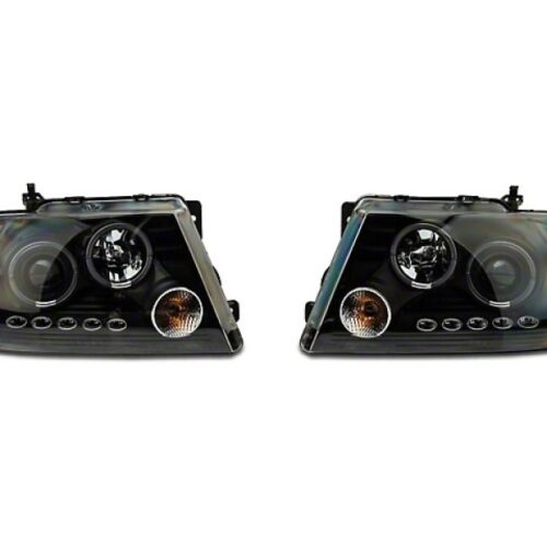 Alternative view of Raxiom for 2004-2008 Ford F-150 Dual LED Halo Projector Headlights- Black Housing (Clear Lens)