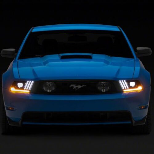 Raxiom for 2010-2012 Ford Mustang LED Projector Headlights SEQL Turn Signals- Black Housing (Clear Lens) - Image 4