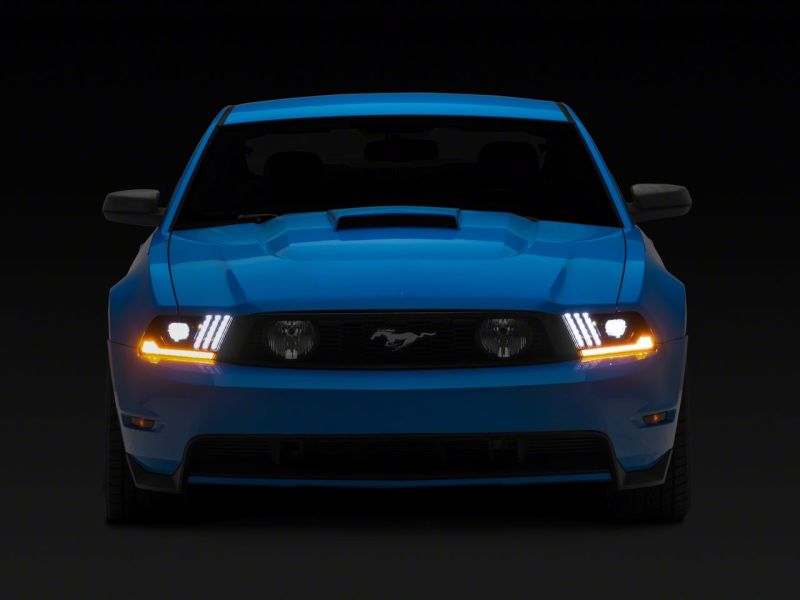 Raxiom for 2010-2012 Ford Mustang LED Projector Headlights SEQL Turn Signals- Black Housing (Clear Lens) - Image 4