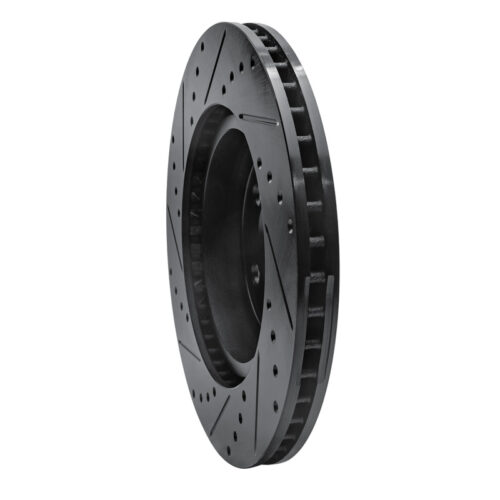 R1 Concepts for 09-23 Dodge Challenger Front Right Drilled & Slotted Black Brake Rotor - Image 4