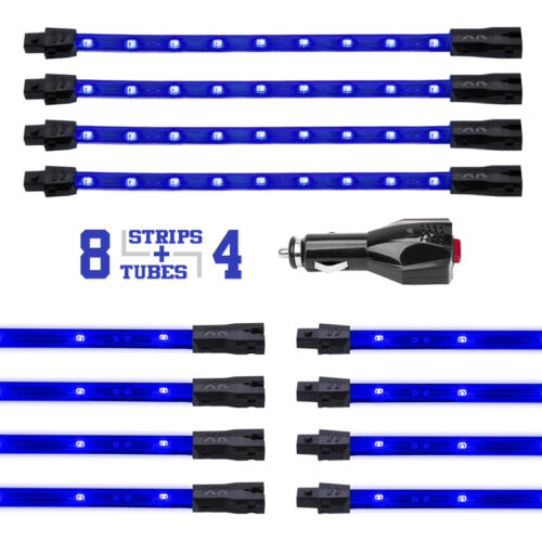 Alternative view of XK Glow Single Color XKGLOW UnderglowLED Accent Light Car/Truck Kit Blue - 8x24In Tube + 4x8In Strip