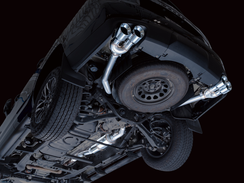 AWE Tuning 2021+ GMC Tahoe/Yukon 5.3L 0FG Split Rear Exit Catback Exhaust - Quad Chrome Silver Tips - Image 4